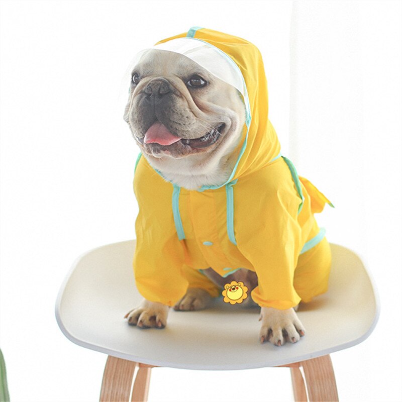 Chihuahua Dog Raincoat waterproof for small bulldog dogs clothes costume Jacket Puppy pet clothes Jumpsuit hoodies with pocket: Yellow / XXL