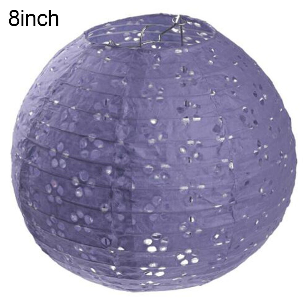 8/12 tommer runde kinesiske papirlanterner lampe fødselsdag bryllup dekoration håndværk gør-det-selv lampion hængende bold festartikler: Lys lilla / 12 tommer
