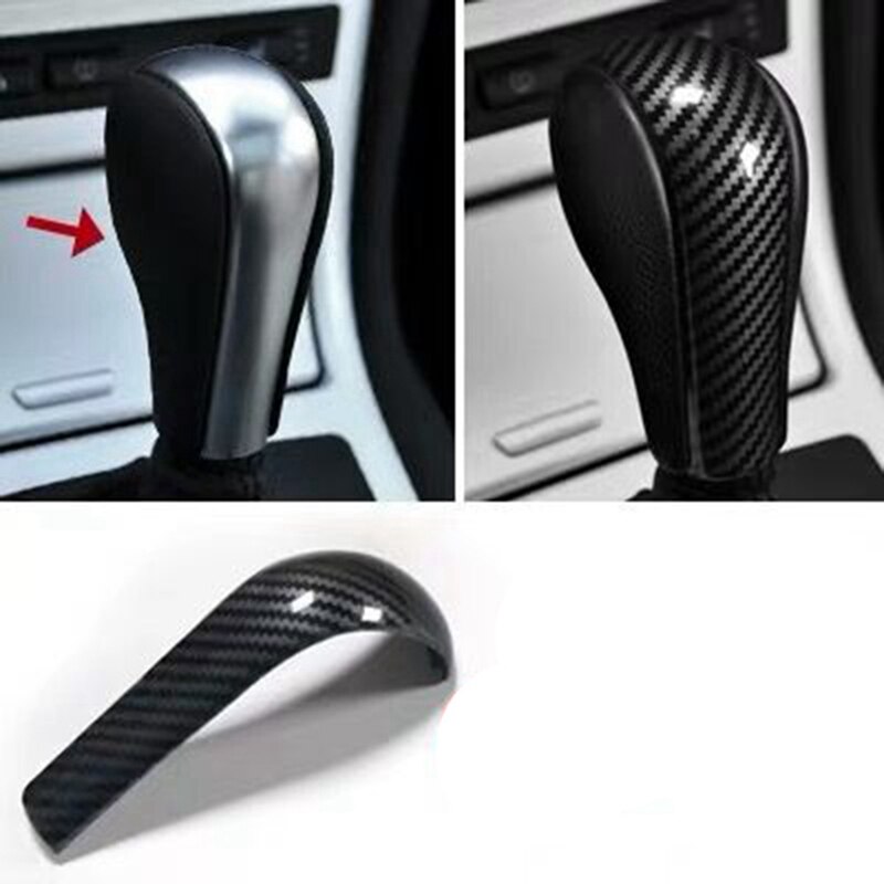 Carbon Fiber Shift Handle Cover For-BMW 5 Series E60 X3 E83 6 Series E63 X5 E53: Default Title