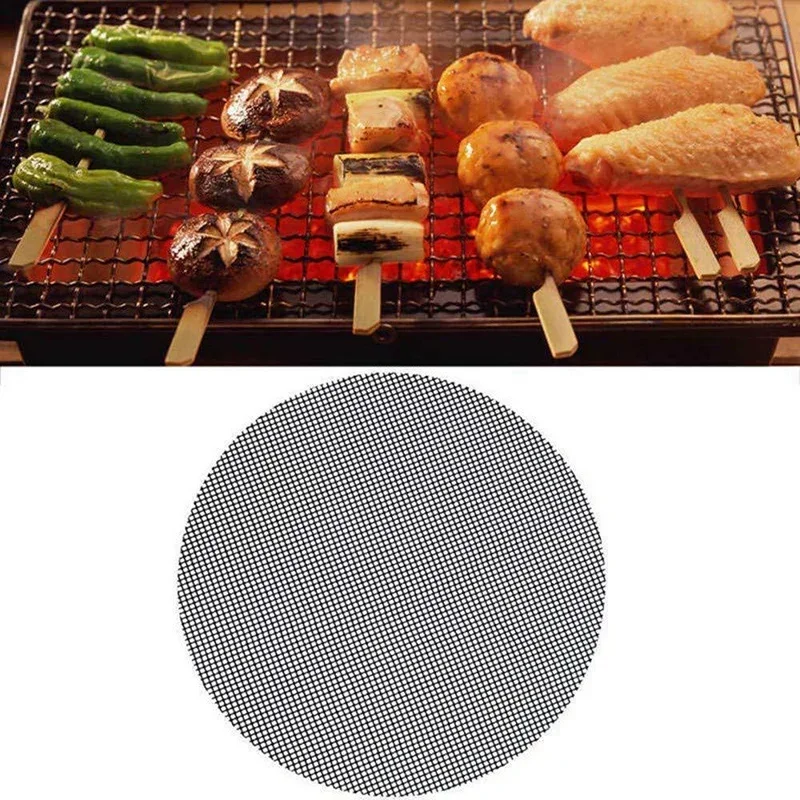 Feuille de cuisson pour barbecue, grille de gril antiarina, polymères de maille pour barbecue, brosse de cuisine, doublure de gril, tapis de filet à kebab extérieur: green