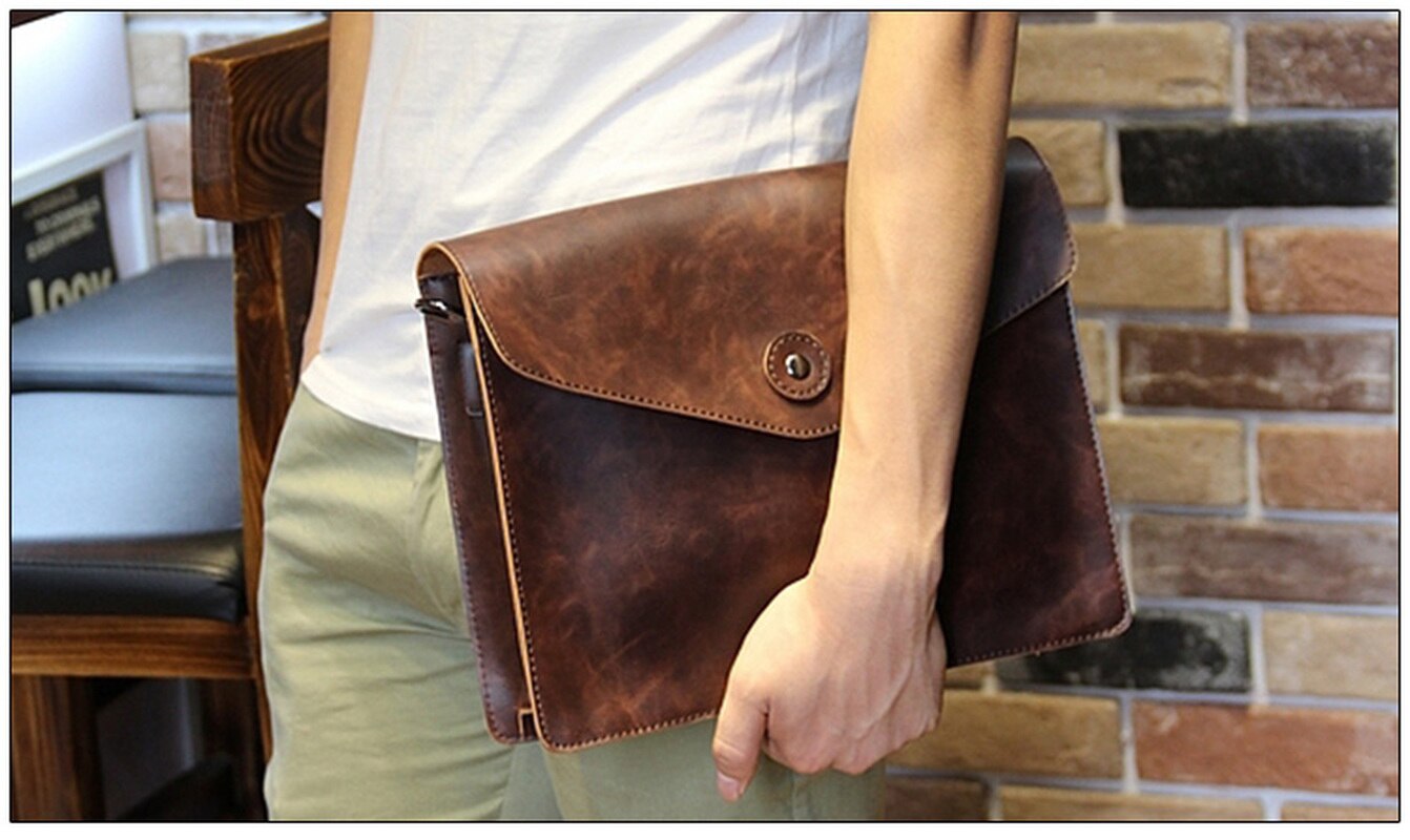 Leather Handmade Craft men`s shoulder bag Sewing Pattern Acrylic Stencil Template Sewing accessories with holes 30x16.5x10cm