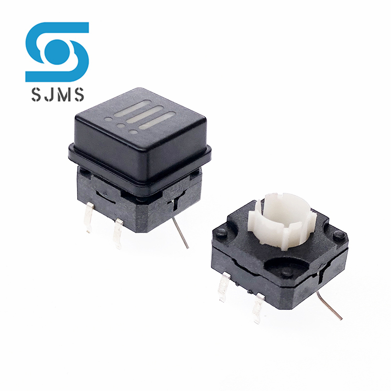 1 Stuks 12*12Mm 12X12 DIP-6P Met Licht Led Tactiele Micro-Drukknop Kortstondige Schakelaar + Kan Licht Vierkante Knop Switch Cap