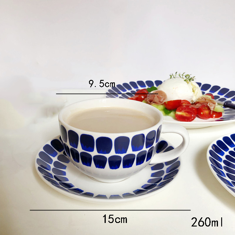 Breakfast Salad Bowl Pasta Dinner Plates European Afternoon Tea Milk Mugs Coffee Cups with Dessert Dishes Home Ceramic Tableware: 1 Cup 1 Dish