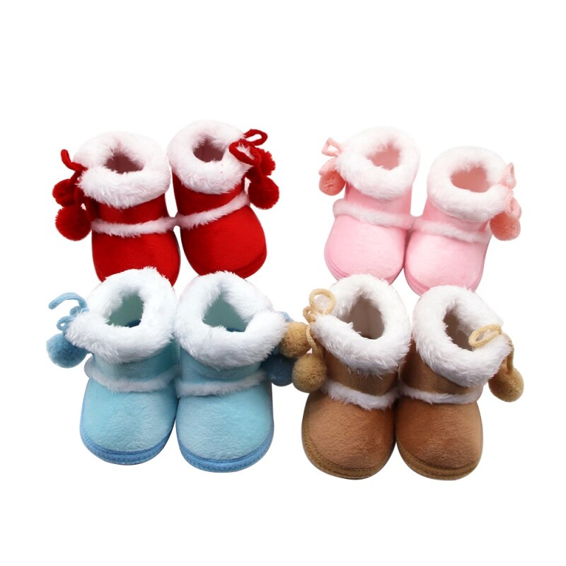 Botas de algodón gruesas de terciopelo para niñas de invierno, zapatos informales para primeros pasos, zapatos suaves antideslizantes para recién nacidos, superventas #28