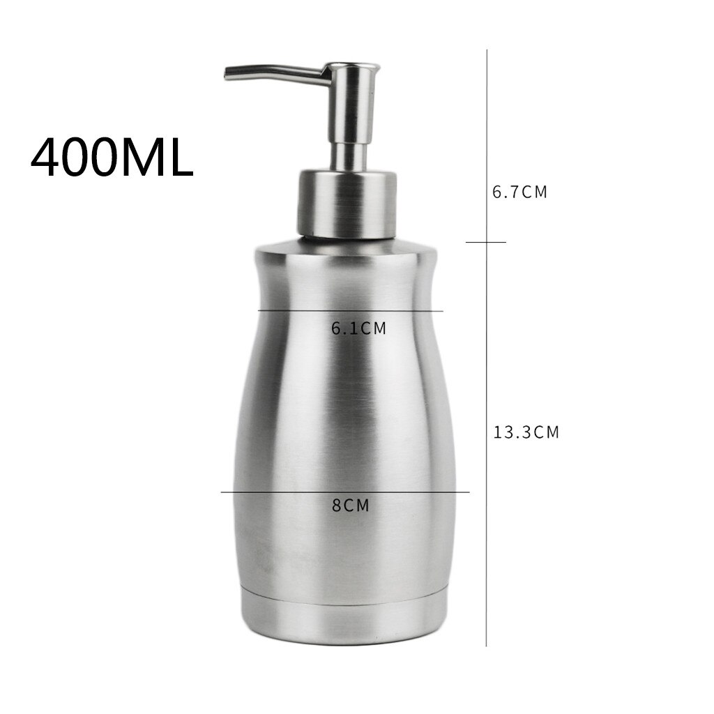 13.5Oz 400ML Stainless Steel Soap Dispenser Rust and Leak Proof Kitchen Bathroom Shower Gel Soap Dispenser Emulion Bottle