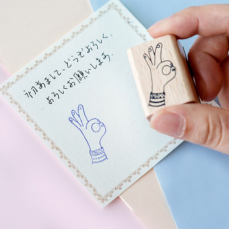 Sello de goma de madera para decoración de series de gestos Vintage de XINAHER, sellos para álbum de recortes, papelería, sello estándar para manualidades DIY