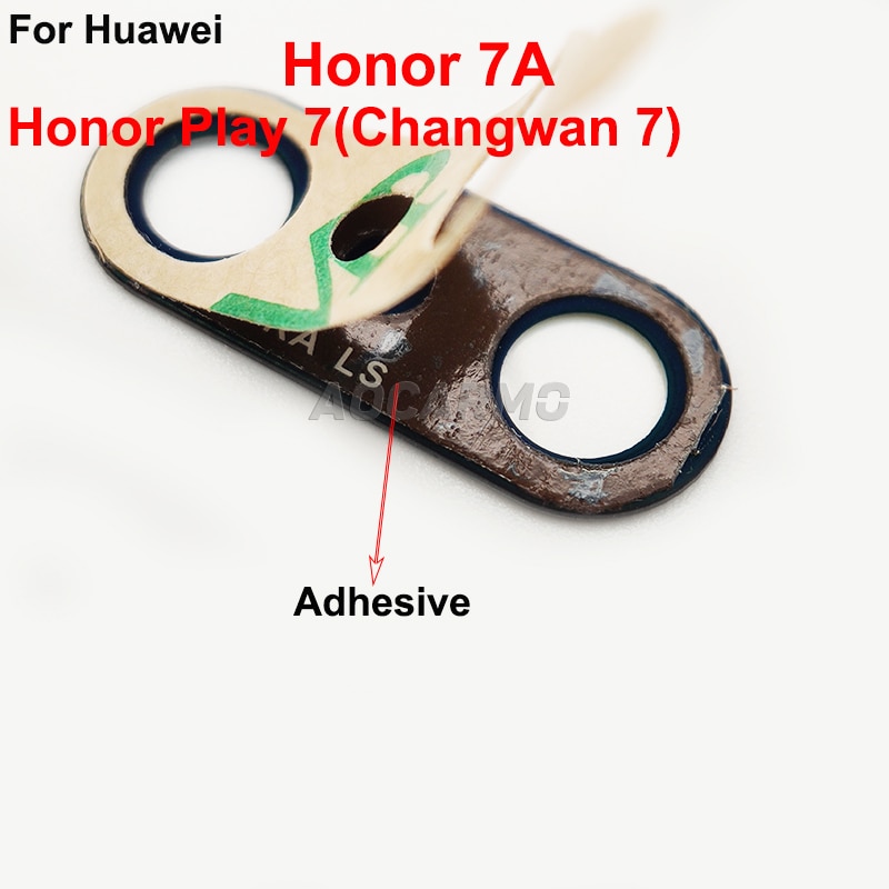 Aocarmo For Huawei Honor 7A / Honor Play 7 DUA-AL00 Rear Back Camera Lens Glass With Adhesive Sticker Replacement Part