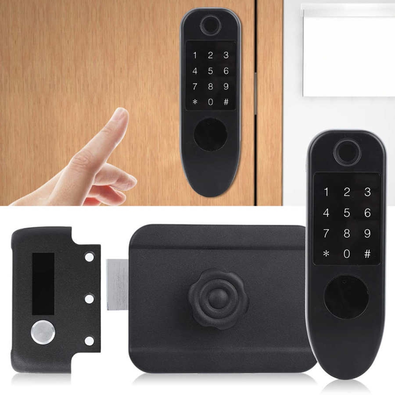 Smart Access Control Fingerprint Password Card Key Wiring Electric Anti-Theft 125KHz Door Lock For Home Apartment Safety Lock
