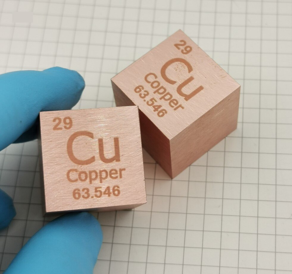 10x10x10mm Metal Cube Chemical Elements Periodic Table Elements Physical Decoration Cube Collection Copper Cube 1 Inch Cub: 1inch Cu