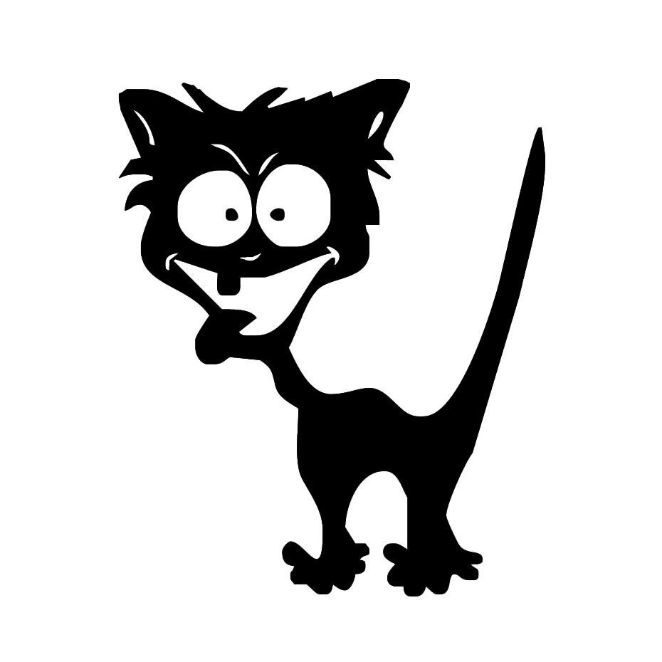 Frightened Cat Or Smile Cat Decal For Your Laptop Computer Or Window WallpaperS Removable Adhesives Murals Vinyl Stickers S-461