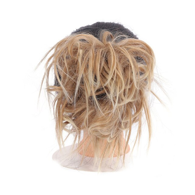 Houyan stökig brud brudtärna chignon munk hår bulle stökigt updo frisyrer hår bullar chignon munk: Q17-27 t 613