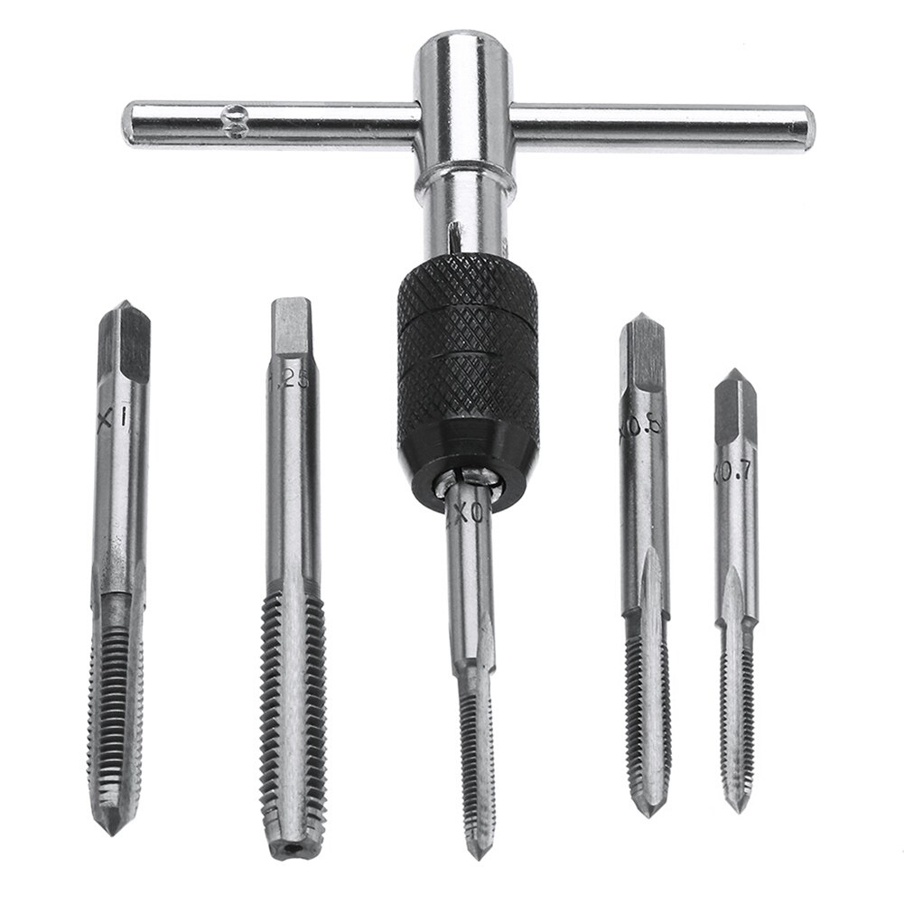 10pcs M4-M8 Tap and Die Set Screw Thread Plug Taps Wrench Hand Tapping Tool