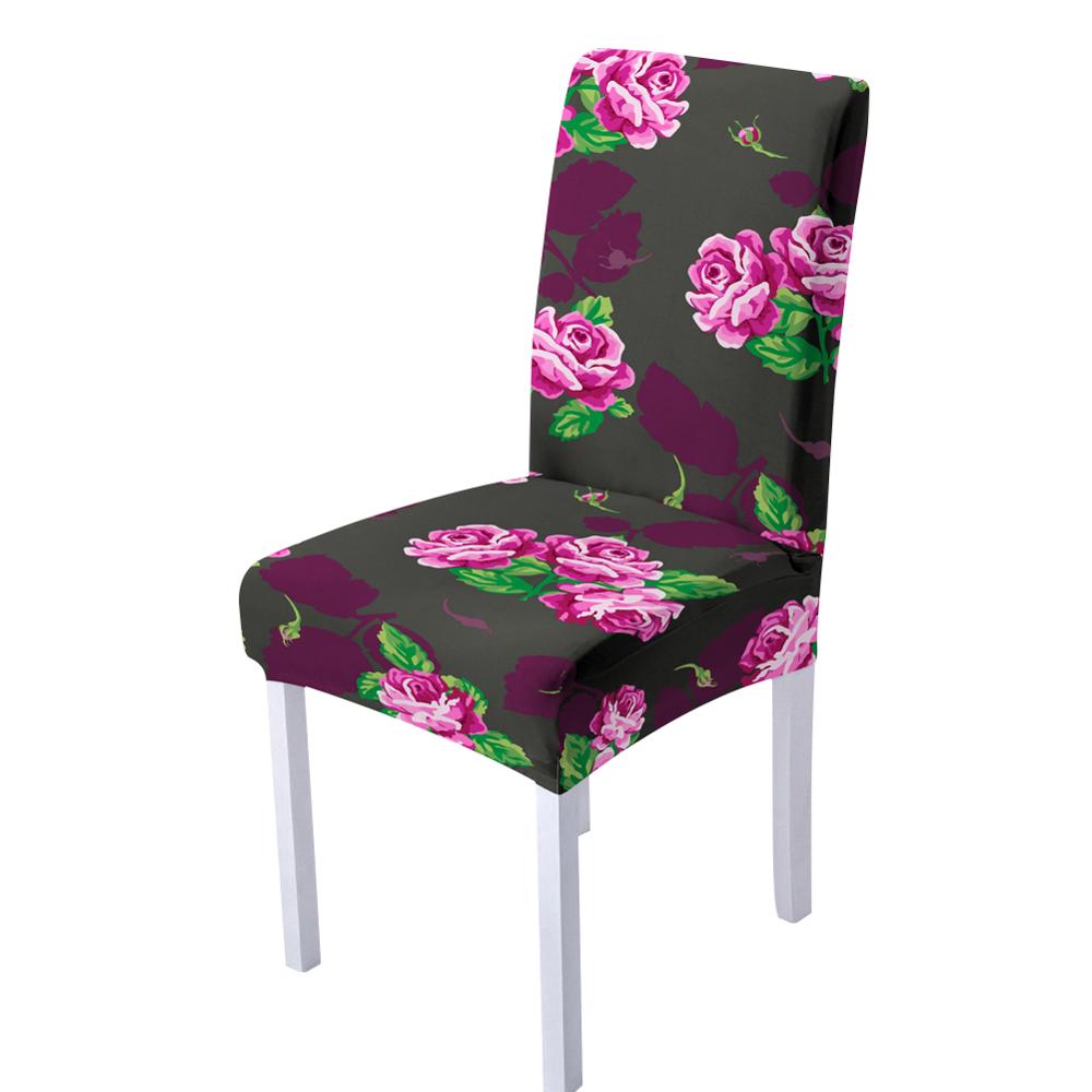 Elastisk spandex rose flower stol överdrag hög rygg stol skyddsfodral för resterant bröllopsfest matsal dekoration: Stil 2