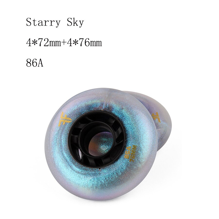 Starry sky&galaxy inlines hjul resistenta 86a slalom glidande 72 76 80mm rullskridsko däck för seba powerslide patines: Stjärnklar 4-72mm 4-76mm