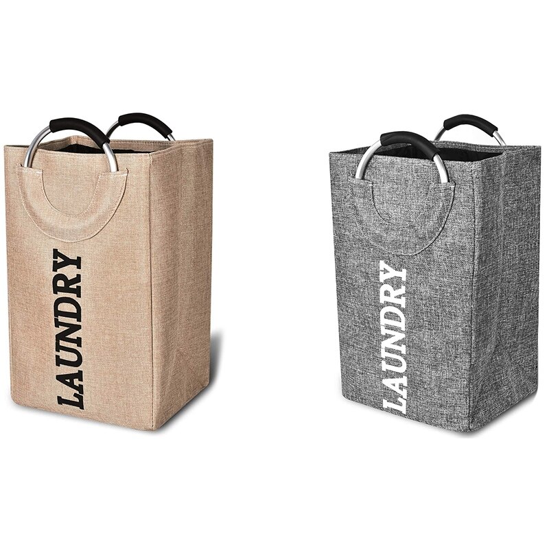 Haundry Große Wäsche Korb Tasche mit Griffen, Faltbare, Selbst-Stehen Moderne Wäsche Korb für Wohnheim Zimmer