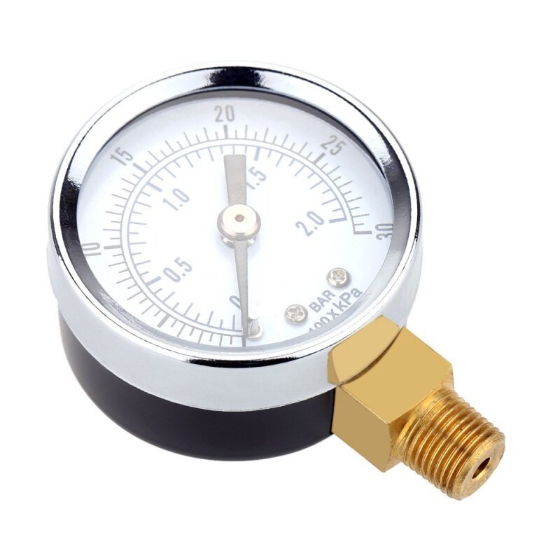 Pressure Gauge - 0 ~ 30 psi 0 ~ 2 bar Mini Dial gauge compressor meters hydraulic pressure gauge Gage double scale Black