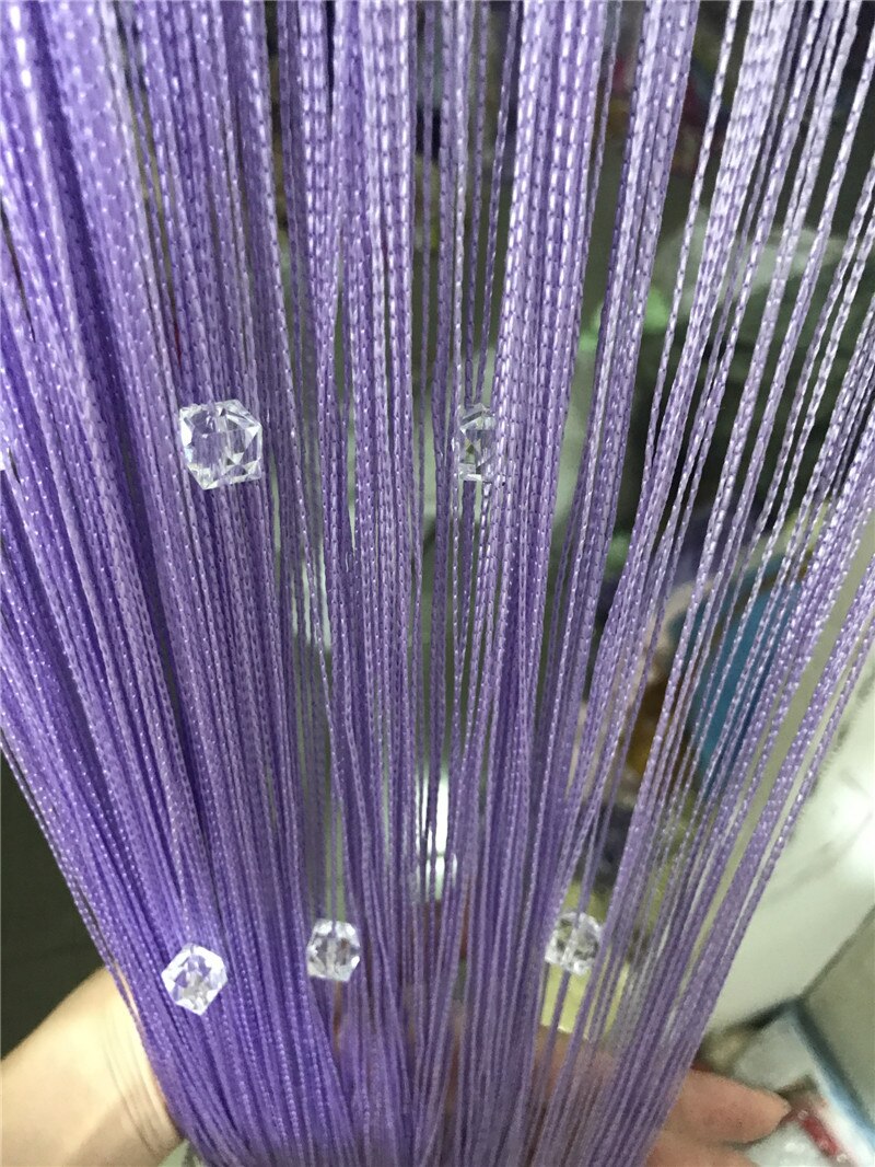 Beaded Curtain String Beads Door Curtains Thread Window Wall Panel Room Divider Doorway Home Living Room Wedding Decor: Purple
