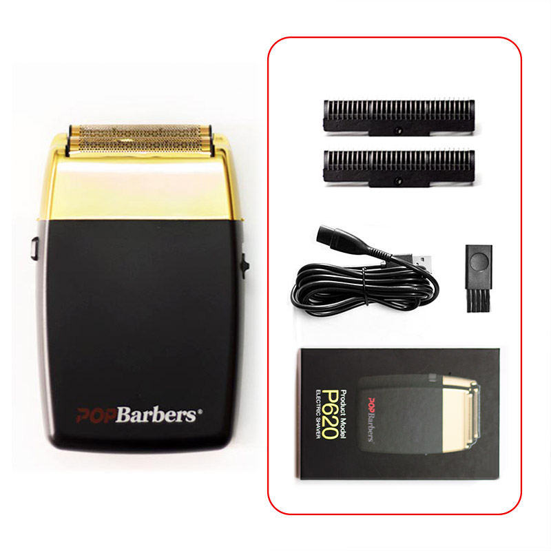 11000 RPM POP Barbers P620 Electric Men's Beard Trimmer Double Foil Shaver Electric Shaver USB Hair Cutting Machine: SKY BLUE