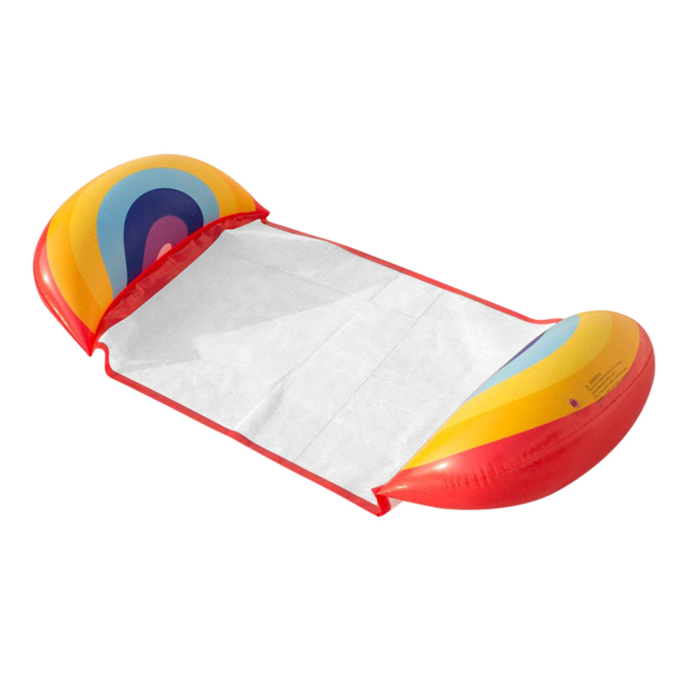 Oppustelig swimmingpool flydende sommer vand hængekøje seng flyde liggestol til svømning strand vandsport: Regnbue