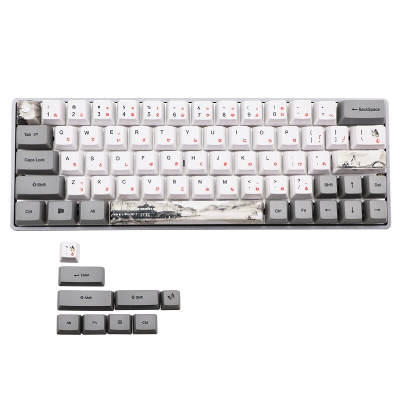 Dye Subbed PBT Keycap postacie 73 profil klucza dla przełączników Cherry Dz60/GK64/Annie Keycaps klawiatury: Czerwony