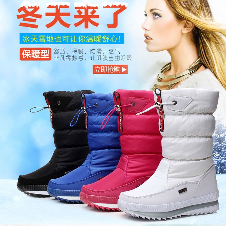 Women Snow Boots Platform Winter Boots Thick Plush Waterproof Non-slip Boots Women Winter Shoes Warm Fur Botas mujer