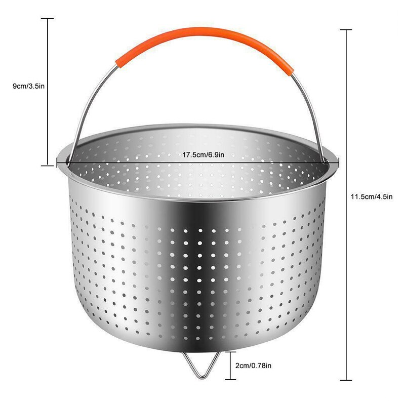 Vaporizador de acero inoxidable, cesta para vegetales escurridor, olla a presión, herramienta de cocina para el hogar LBShipping: 17.5cm