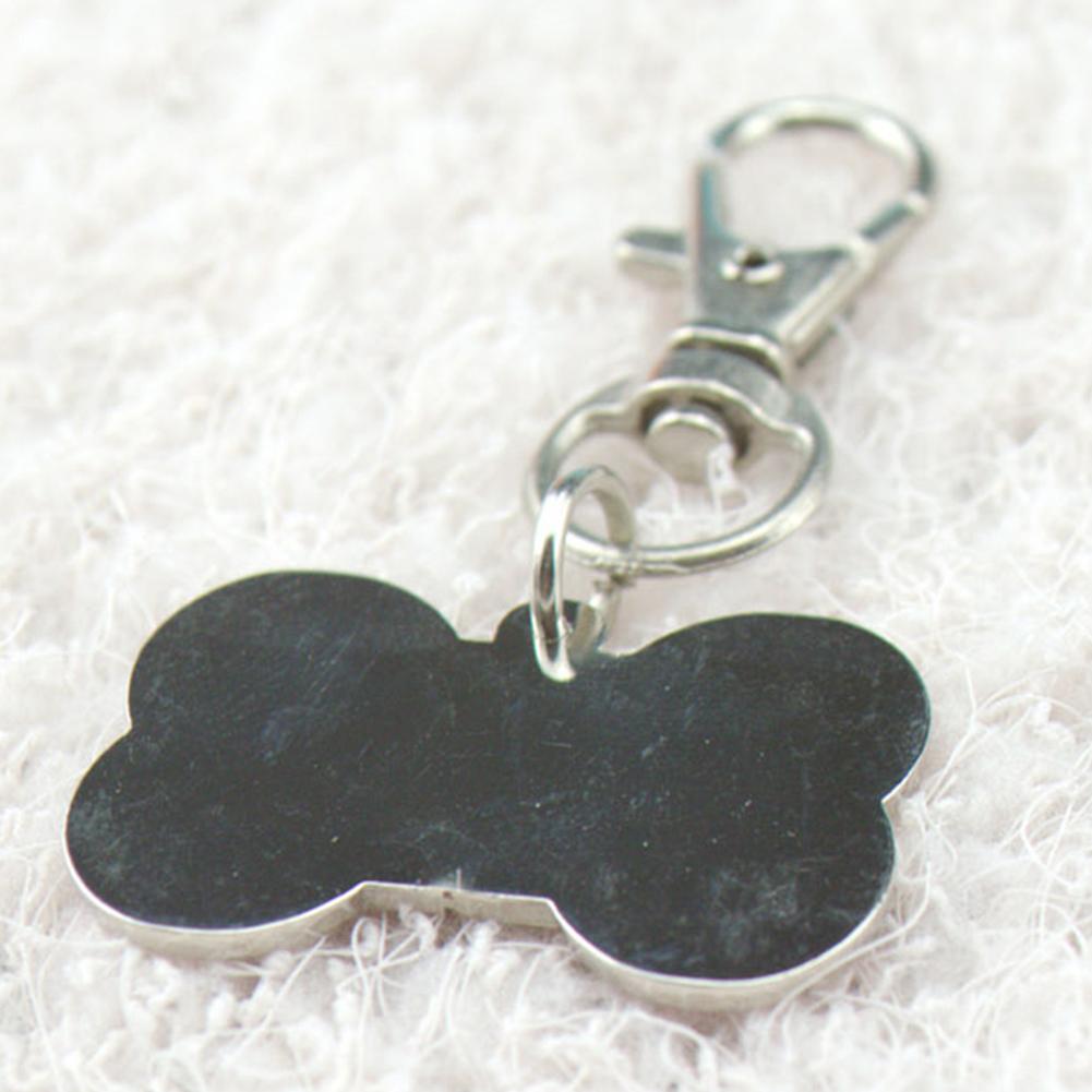 Plaque d'étiquette de nom d'identification Anti-perte en forme d'os pour chien et chiot, décoration de collier à breloques