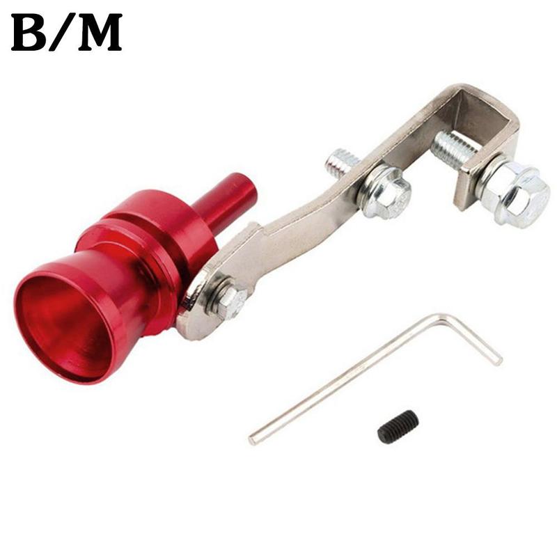 1PC uniwersalny turbosprężarka dźwięk symulator dźwięku samochodu świstak pojazdu zamontować urządzenie wydechowy tłumik robić rury gwizdek ryk samochodowy S/M: jeden-size czerwony M