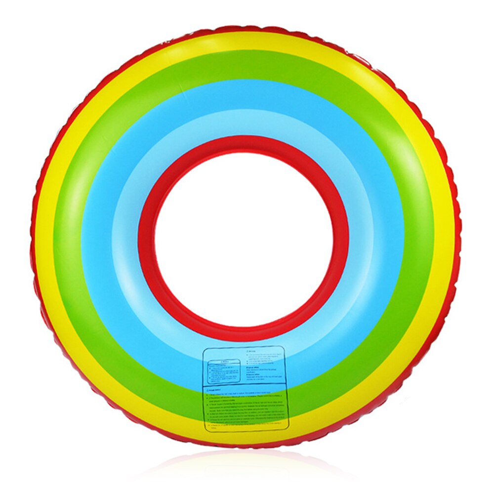 Anillo de natación inflable con presión para inflar piscina de verano flotador de piscina de mar flotador de tubo de piscina flotador circular: Rainbow 80cm