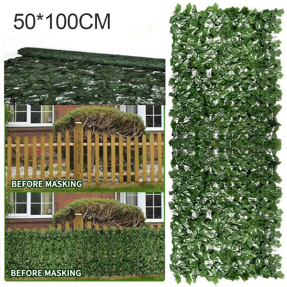 50X100Cm Kunstmatige Blad Plastic Kunstmatige Groen Blad Kunstmatige Opknoping Ivy Leaf Diy Muur Hek Balkon Decor Kunstmatige blad