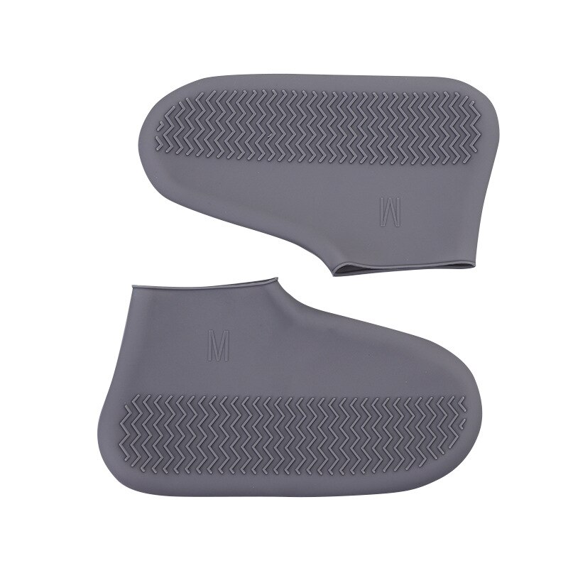 Reusable Silicone Shoe Cover Waterproof Rain Shoes Covers Outdoor Thickened Camping Slip-resistant Rubber Rain Boot: Light Grey / L  39-46 yard