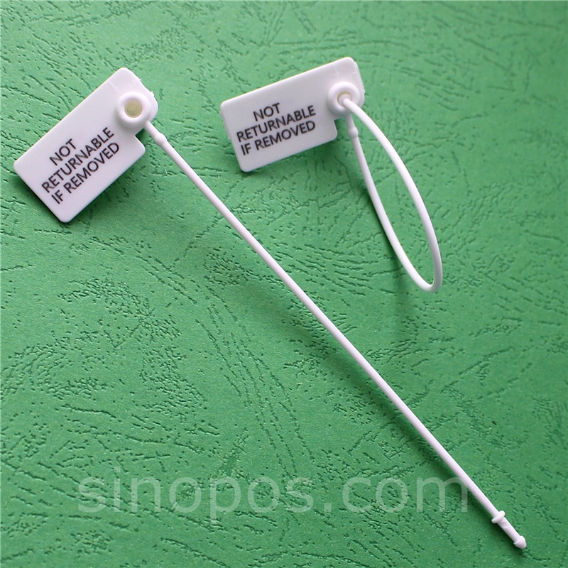 Returns Control Security Seals Flag Tag, plastic loop lock secure tie garment shoes bag label fastener not returnable if removed