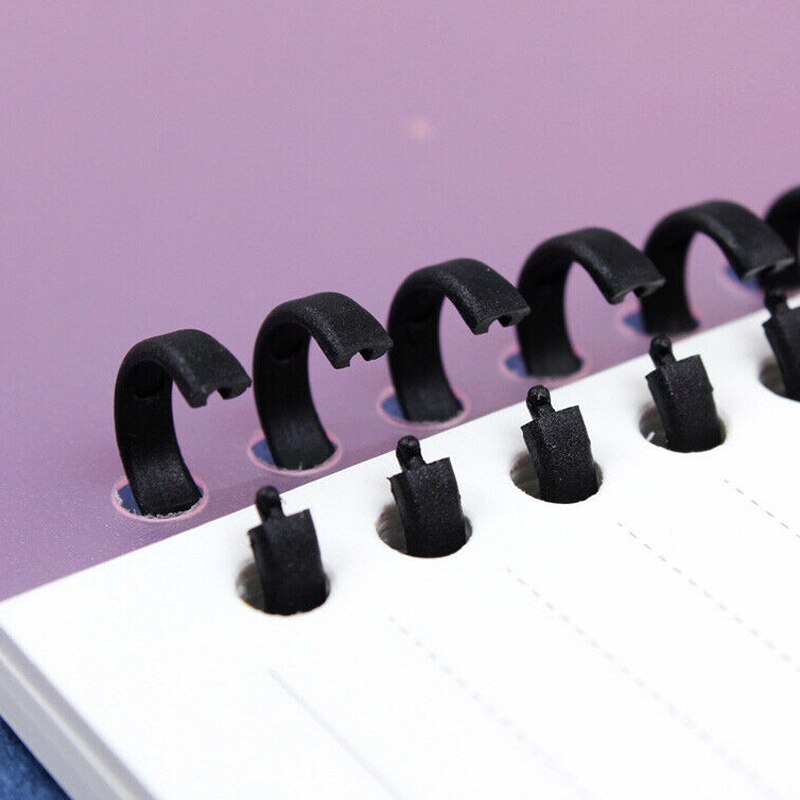 30 Hole 12mm Loose-Leaf Plastic Binding Ring Spiral Rings for A4 A5 A6 Paper Notebook Stationery Office Supplies