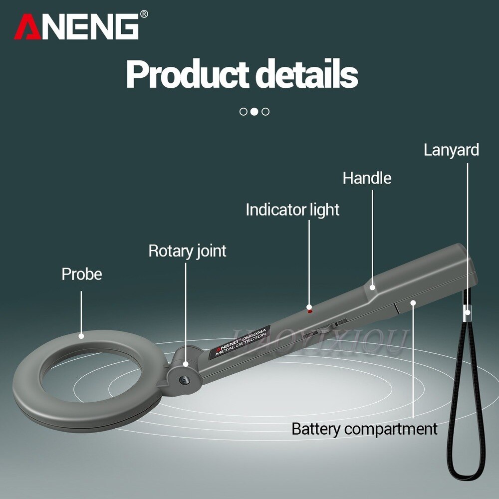 ANENG DM3004A Metal Detector Portable Electronic Metal Detecting Device Airport Security Metal Detectors180 Foldable Head