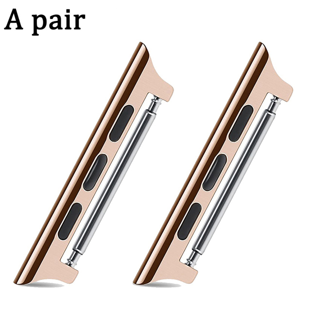 20mm 22mm 24mm Metal Adapter For Apple Watch series 9 8 7 se 6 3 strap iwatch 45mm Stainless Connector steel Linker Accessories: Blue / 14mm