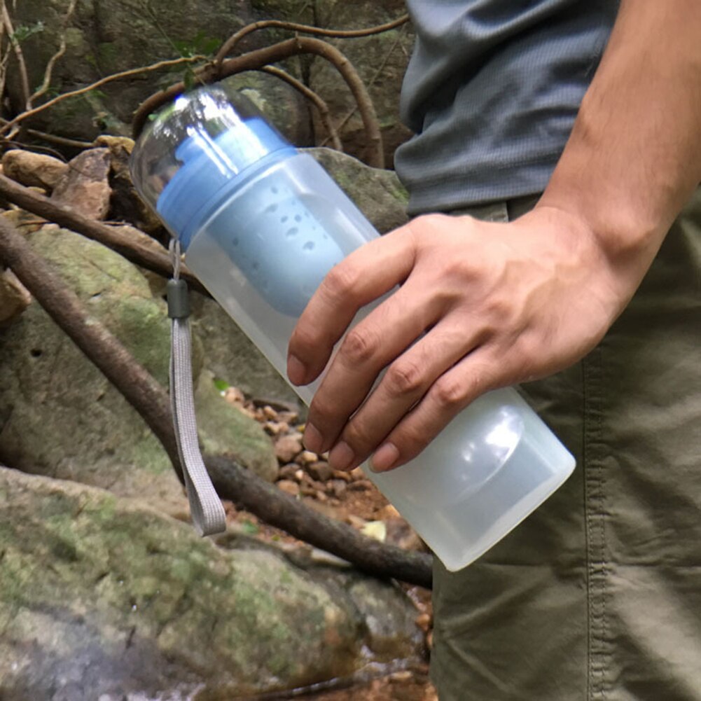 Taza de filtro de membrana de ultrafiltración, equipo portátil de gran capacidad para exteriores, senderismo, acampada, purificación de agua potable, 750ml
