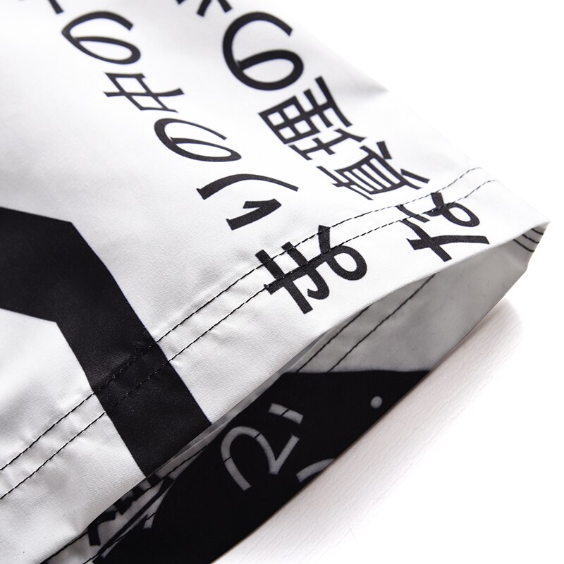 Newest Men's Chinese Character Printed Board Shorts Swim Wear Man Loose Surfing Boardshorts Beach Shorts Bermuda Swimwear Short