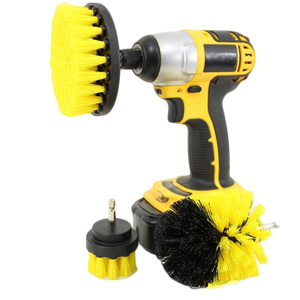 Drillbrush 3 Piece Drill Brush Cleaning Tool Attachment Kit for Cleaning Tile Grout Shower Bathtub General Purpose Scrubbing