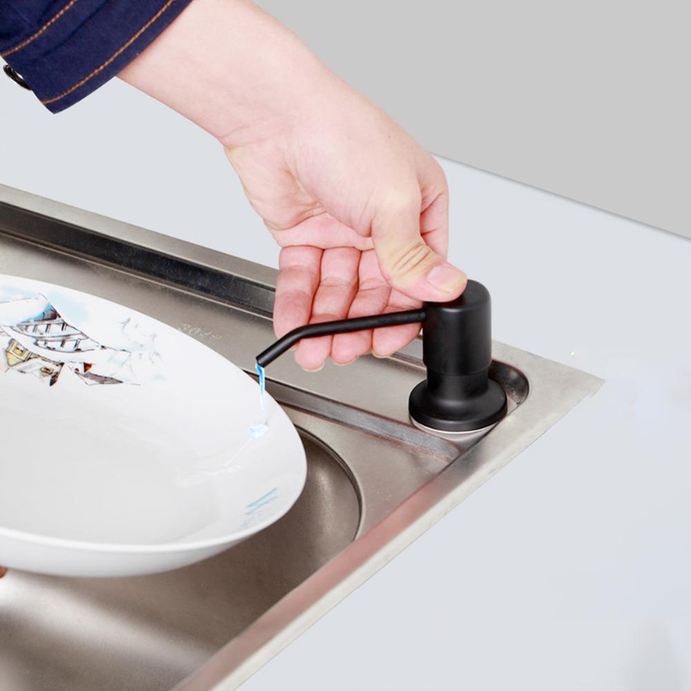 Liquid Soap Dispenser Black Kitchen Sink ABS Plastic Built In Lotion Pump Extension Tube For Bathroom/Kitchen Dispenser