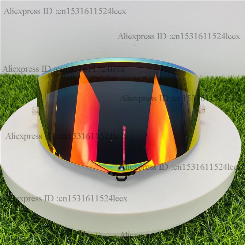 Single Hole Motorcycle Helmet Full Face Shield Sun Visor for Pista GPR GPRR: Red gold