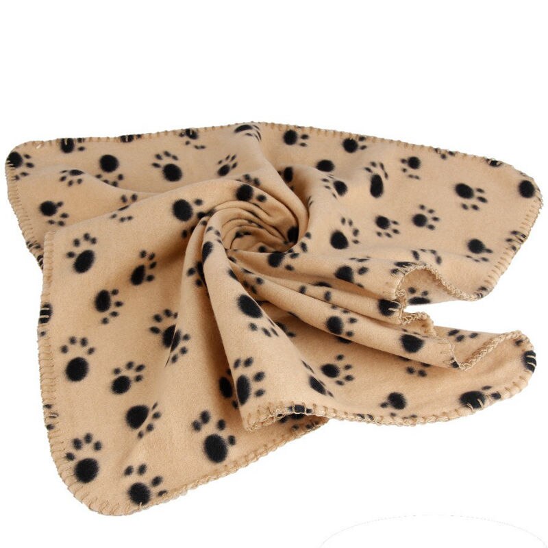 1 Uds., Manta de algodón para mascotas, alfombrilla para perros, alfombrilla para gatos pequeños con estampado de pata de perro, manta para perro, cama, gatito, algodón, Gris, Rosa, oferta: Brown / S