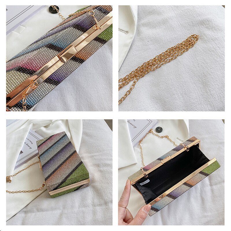 Pvc bolsas e bolsas para as mulheres 2021 designer de luxo alta qualidade sacos meninas do sexo feminino compradores cor arco-íris strass carteiras