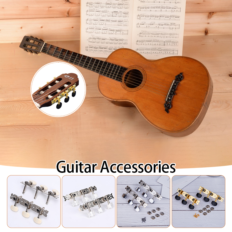 Guitarstrengstemmersæt, klassisk guitarstemmer, akustisk guitarstemmerknapper, udskiftning, triple strenget guitarstemmer