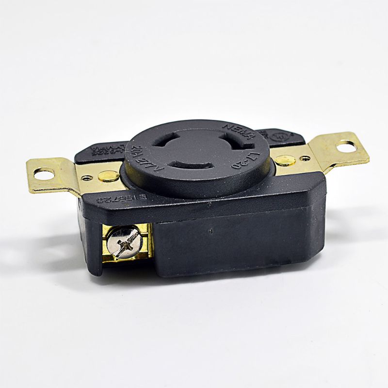 20A 277V 4 Hole Generator Outlet US Anti-off Power Socket Inline Wire Connector