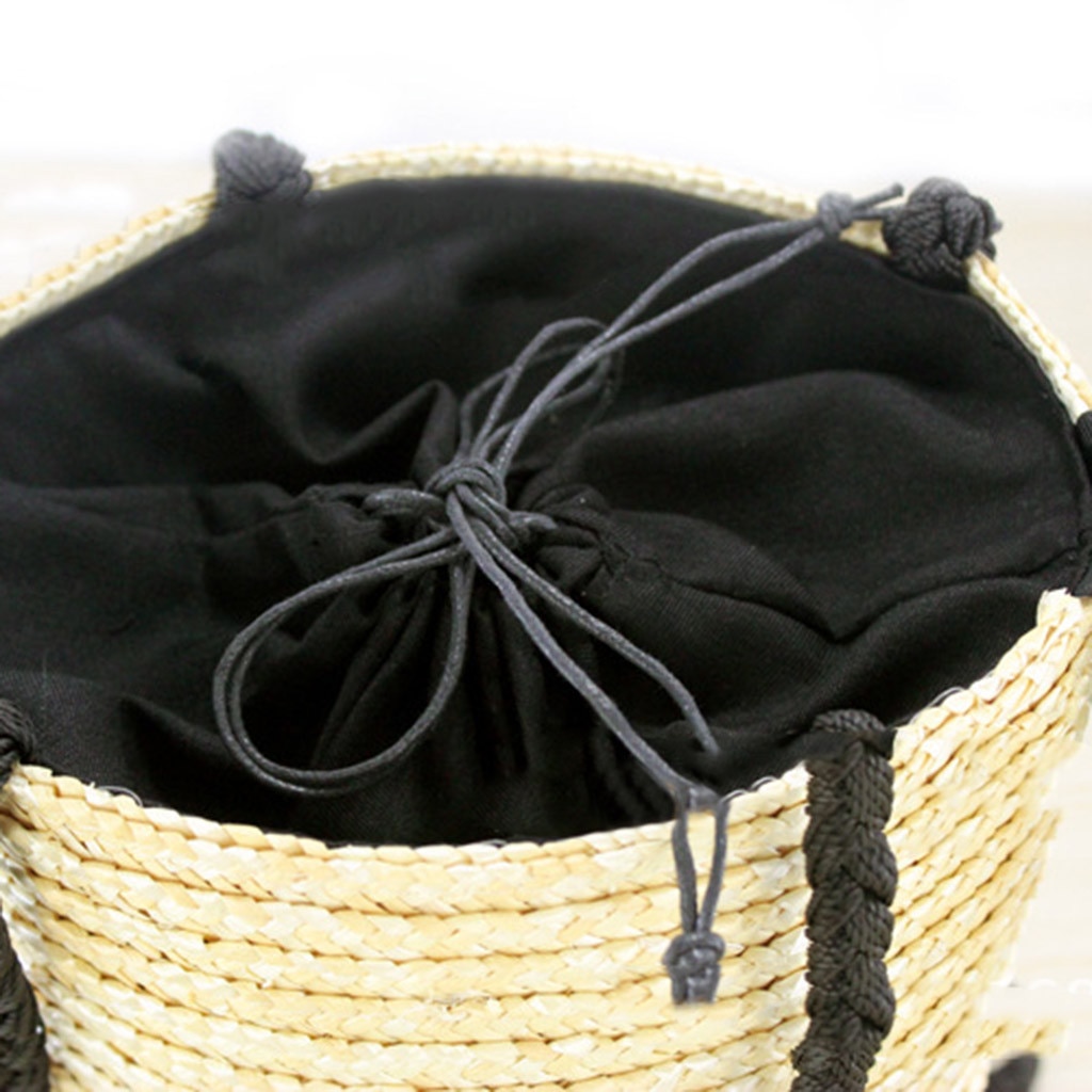 Dam bucket halmväska vävd axelväska beach messenger bag bolso mujer sling bags för kvinnor bolso verano#s