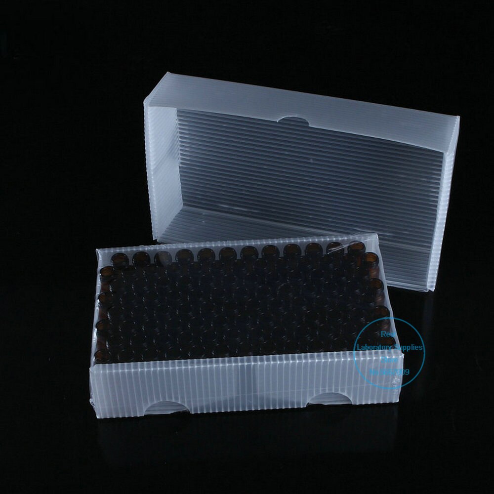 100pcs/lot 2ml 4ml Lab Glass Clear/brown Liquid Chromatography Glass Sample Bottle with Open-Topped Caps Chemistry Lab Set