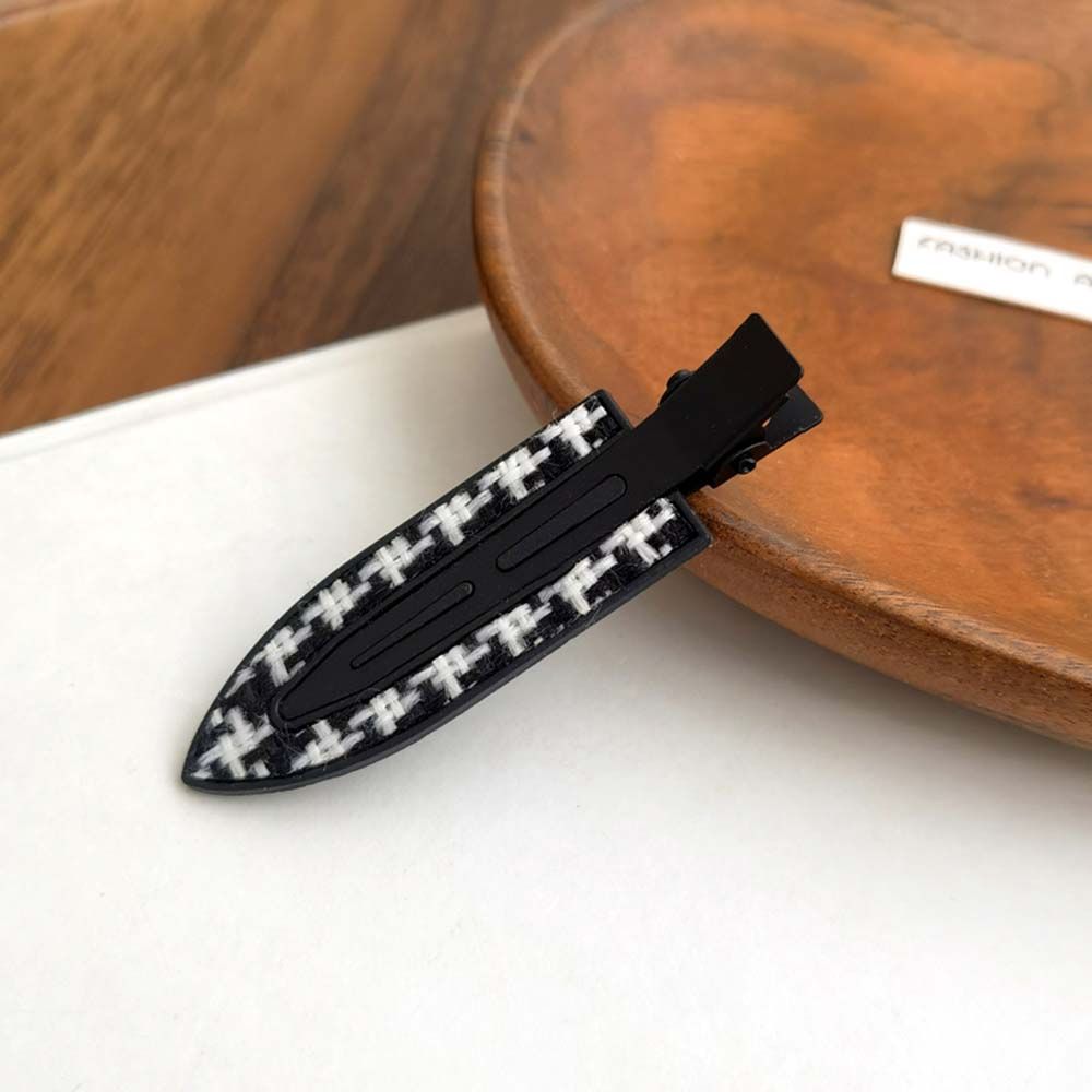 Pinces à cheveux sans plis, Barrettes tricotées, motif pied-de-poule, sans , Clip à boucles, maquillage, Clip à frange: 2