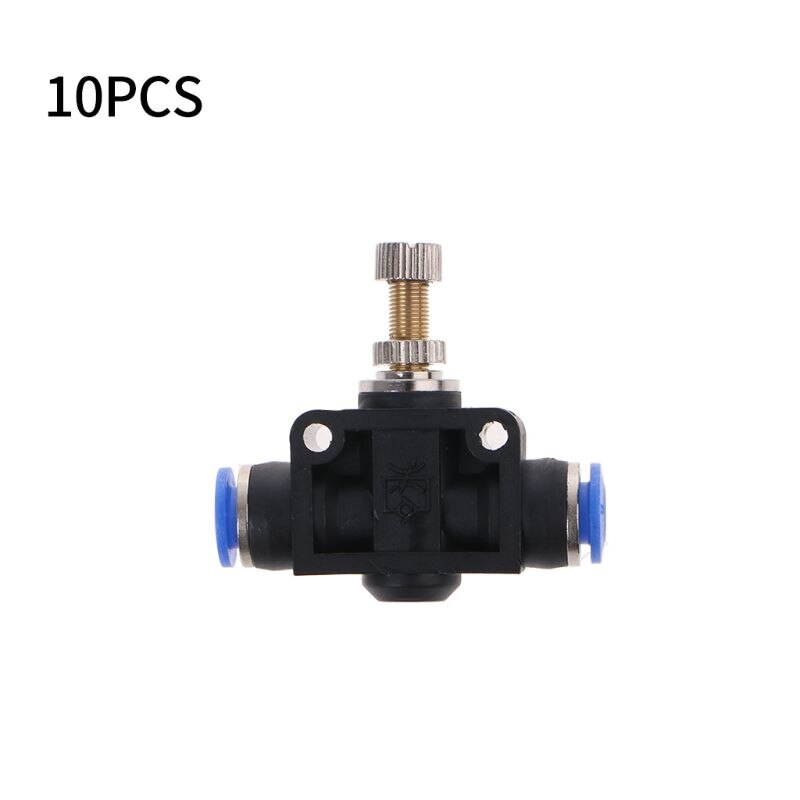 10x Push In Speed Controller 6mm Pneumatic Air Flow Control Valve Connector K43C