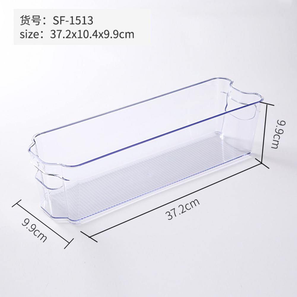 Refrigerator Storage Box Clear Plastic Food Container Rack Space Save Organizer for Kitchen Countertops Cabinets Refrigerator: 37.2x10.4x9.9cm