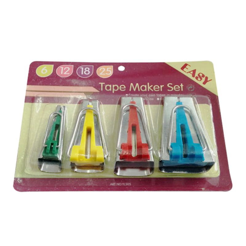 4 stk/pakke gør-det-selv-tape bias maker sæt håndværksindretning håndværktøj pakke kant sytilbehør syning quiltning tape maker værktøj h: Default Title